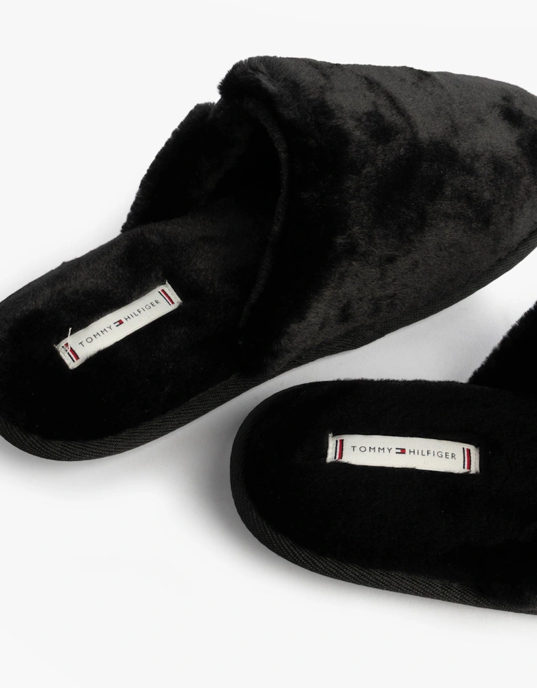 TH FAUX FUR HOUSE SH Womens Slippers Black