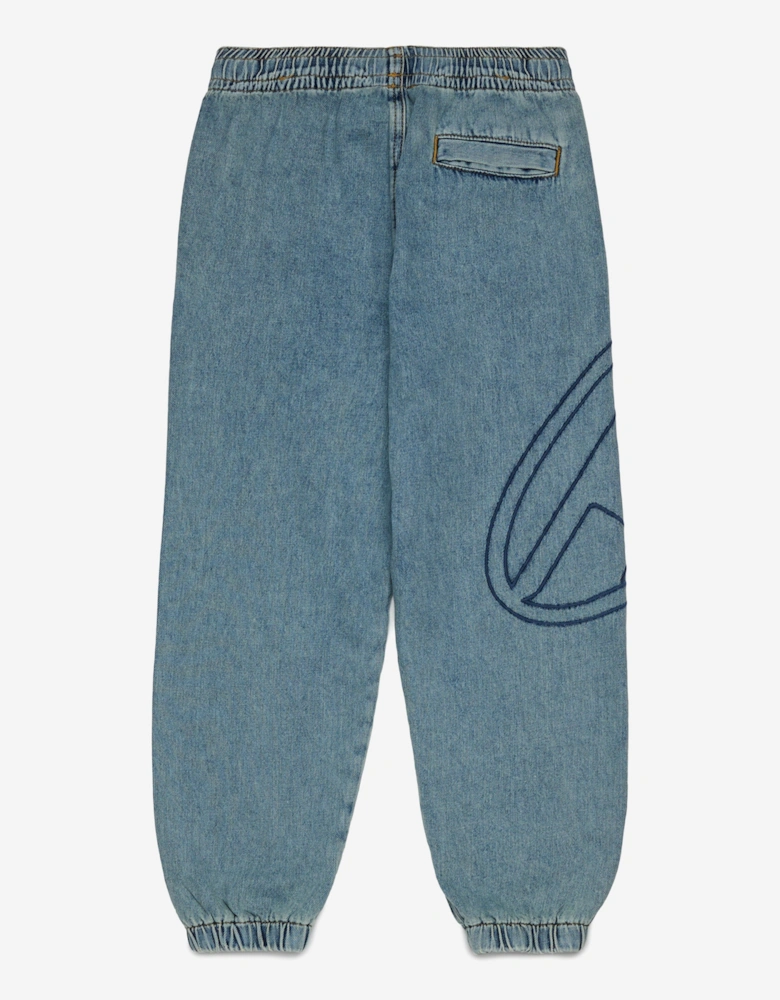 Boys Marbled Denim Jeans in Blue