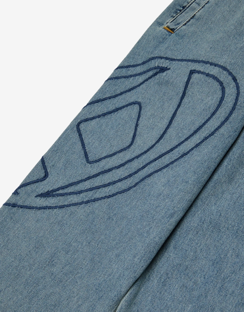 Boys Marbled Denim Jeans in Blue
