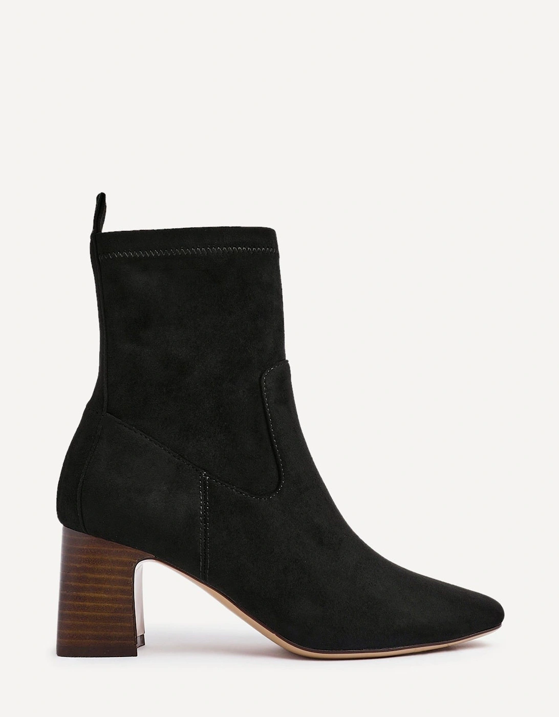 Francisco Black Faux Suede Heeled Ankle Boot, 2 of 1