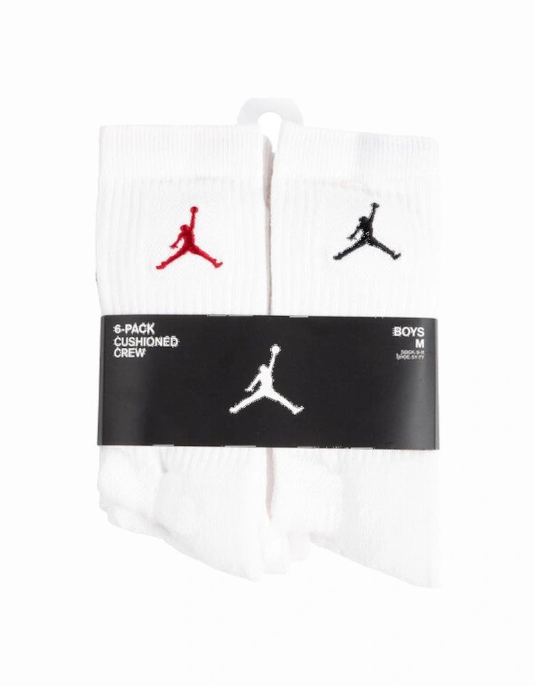JORDAN LEGEND CREW WHITE SOCKS 6PK BJ0343