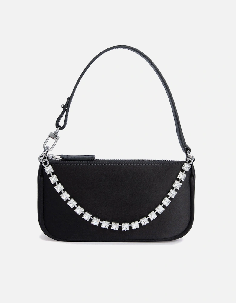 Mini Rachel Silk Satin And Crystal Chain Bag