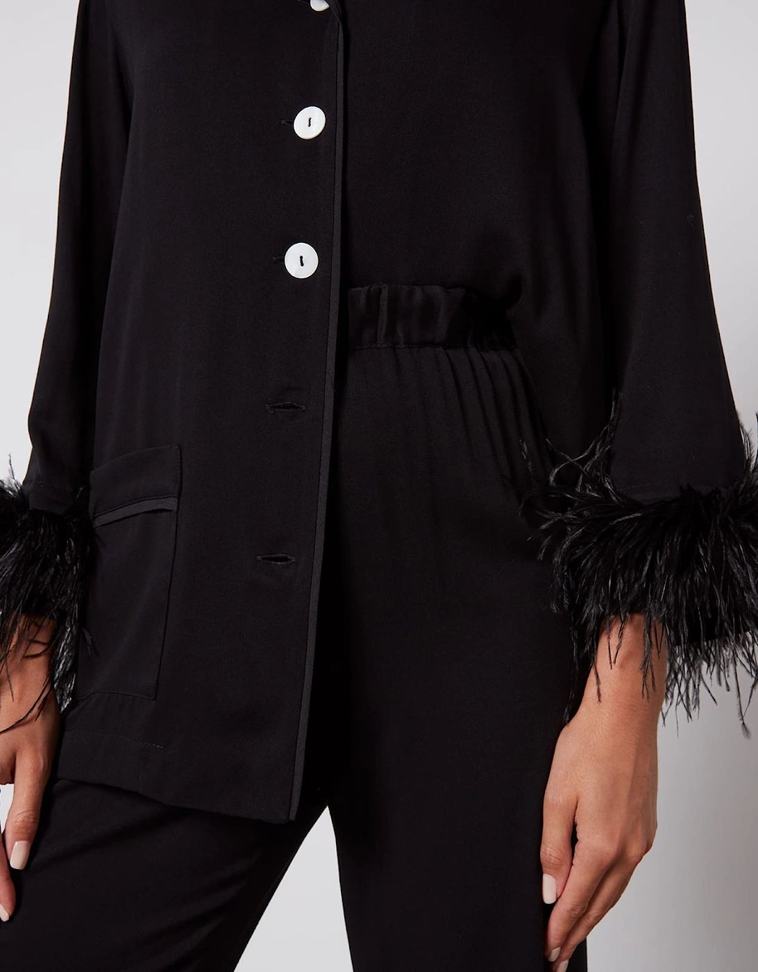 Party Pajama Set With Double Feathers