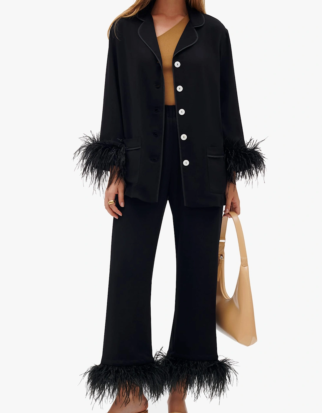 Party Pajama Set With Double Feathers