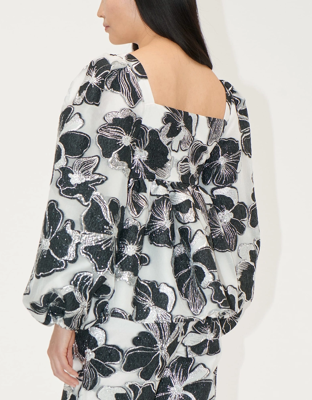 Square Neck Long Sleeve Top