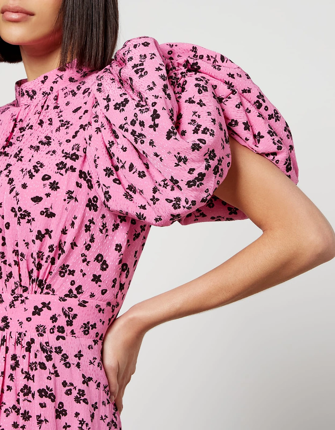 Fine Jacquard Puffy Dress