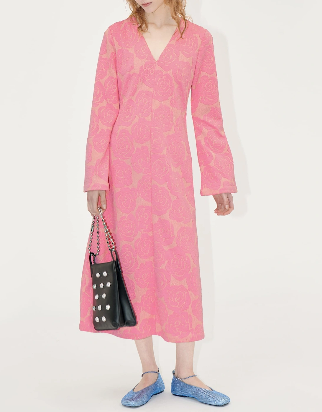 Long Sleeve V Neck Dress, 3 of 2
