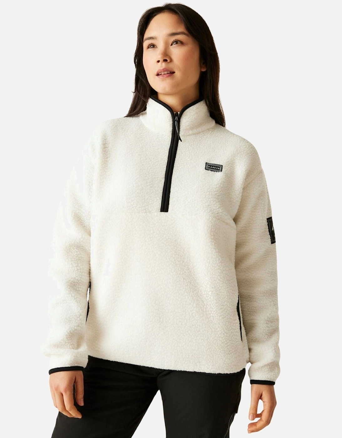 Womens Slid Out Half Zip Borg Fleece, 2 of 1
