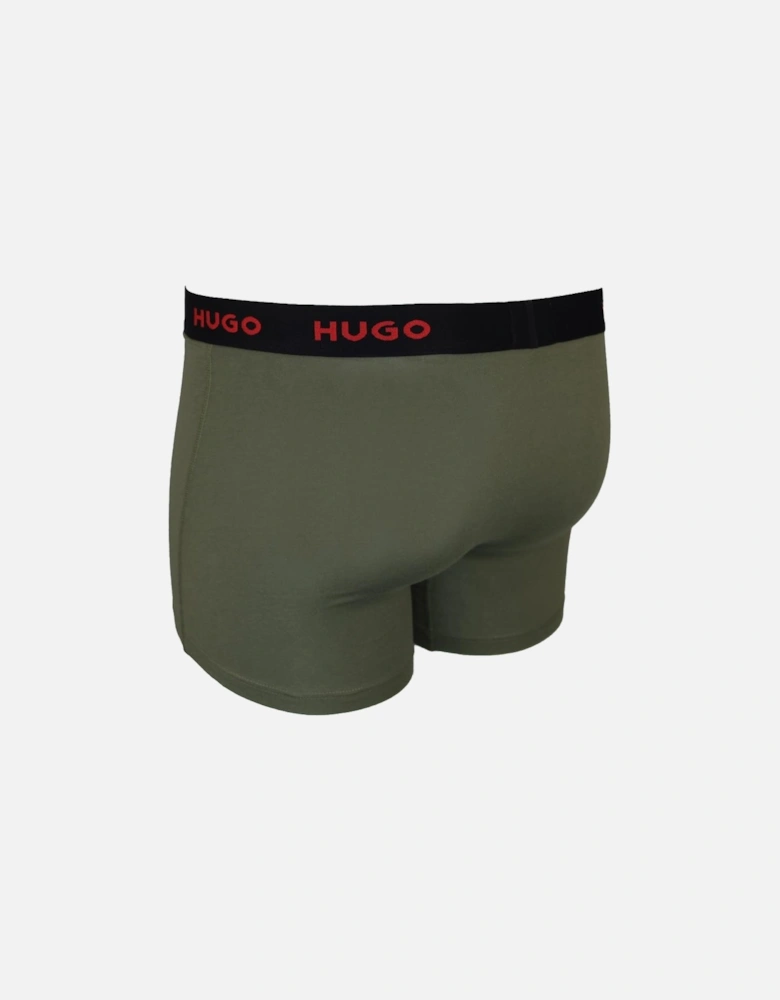 HUGO 3-Pack Cotton Stretch Boxer Briefs,Black, Grey, Olive