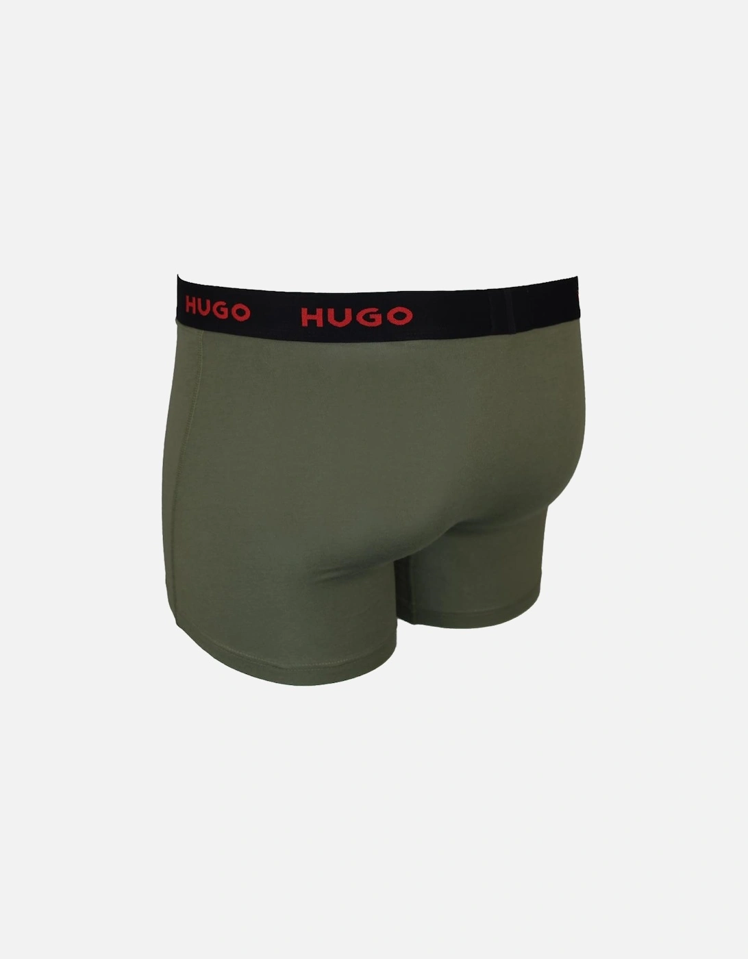 HUGO 3-Pack Cotton Stretch Boxer Briefs,Black, Grey, Olive