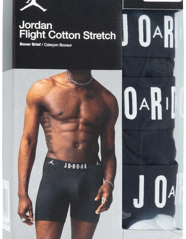 MENS BLACK FLIGHT COTTON CORE 3PK BOXERS JM0622