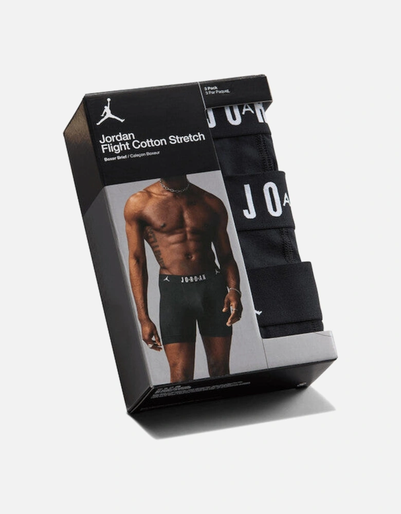 MENS BLACK FLIGHT COTTON CORE 3PK BOXERS JM0622