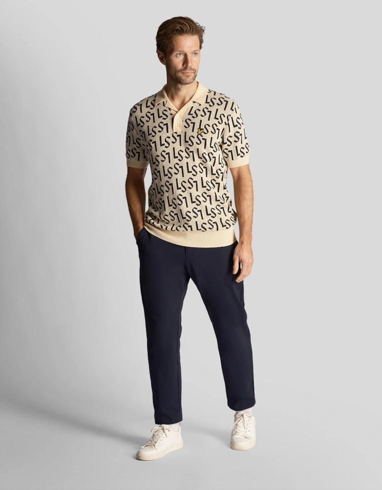 Golf Monogram Knitted Polo Shirt