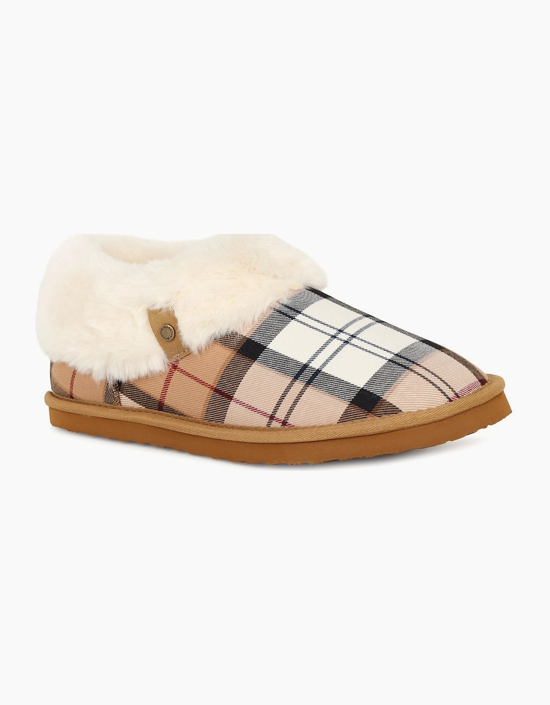 Barbour Women's Eloise Tartan Bootie Slippers - Brown - Size: 3