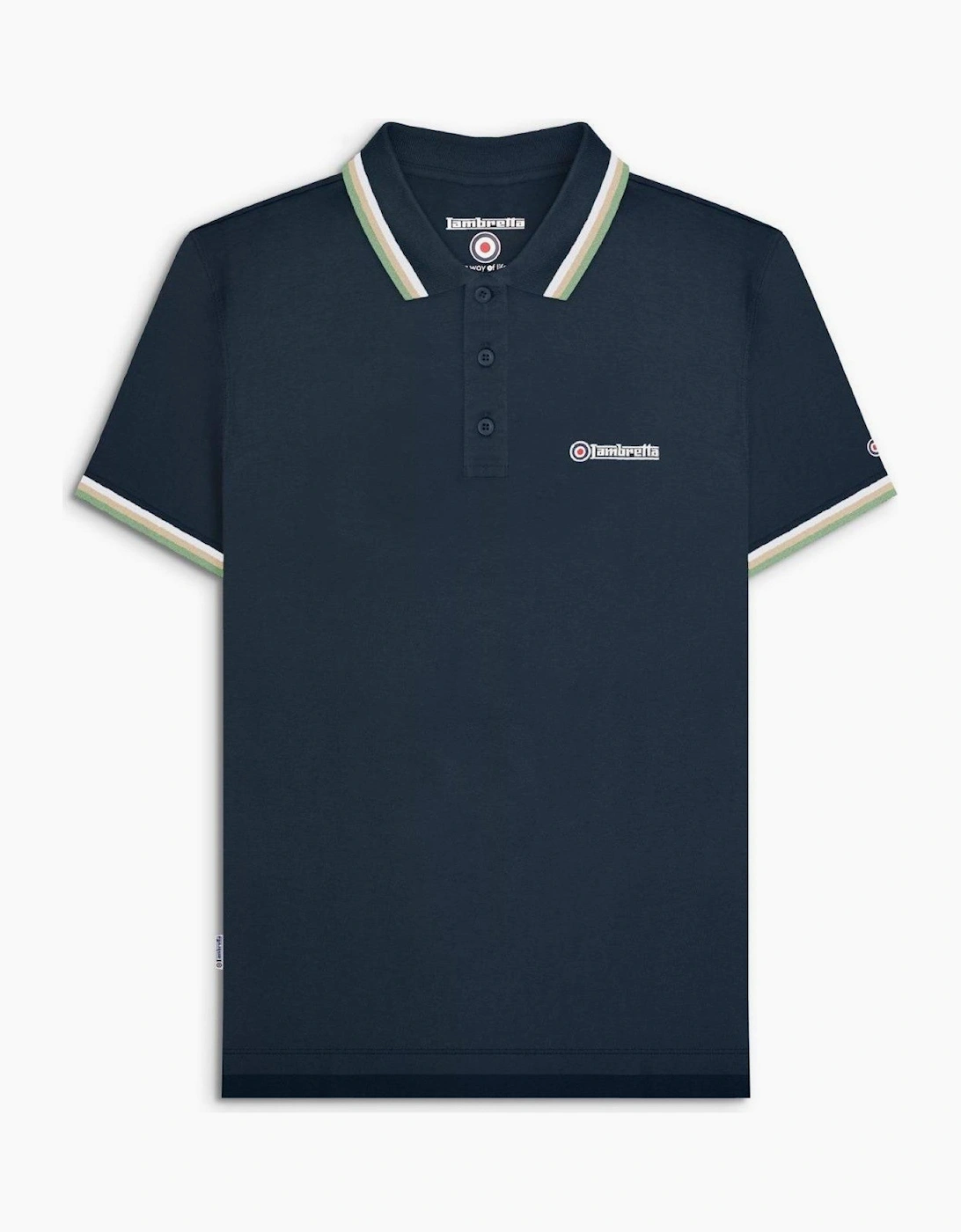 Lambretta Mens Triple Tipped Polo Shirt, 2 of 1