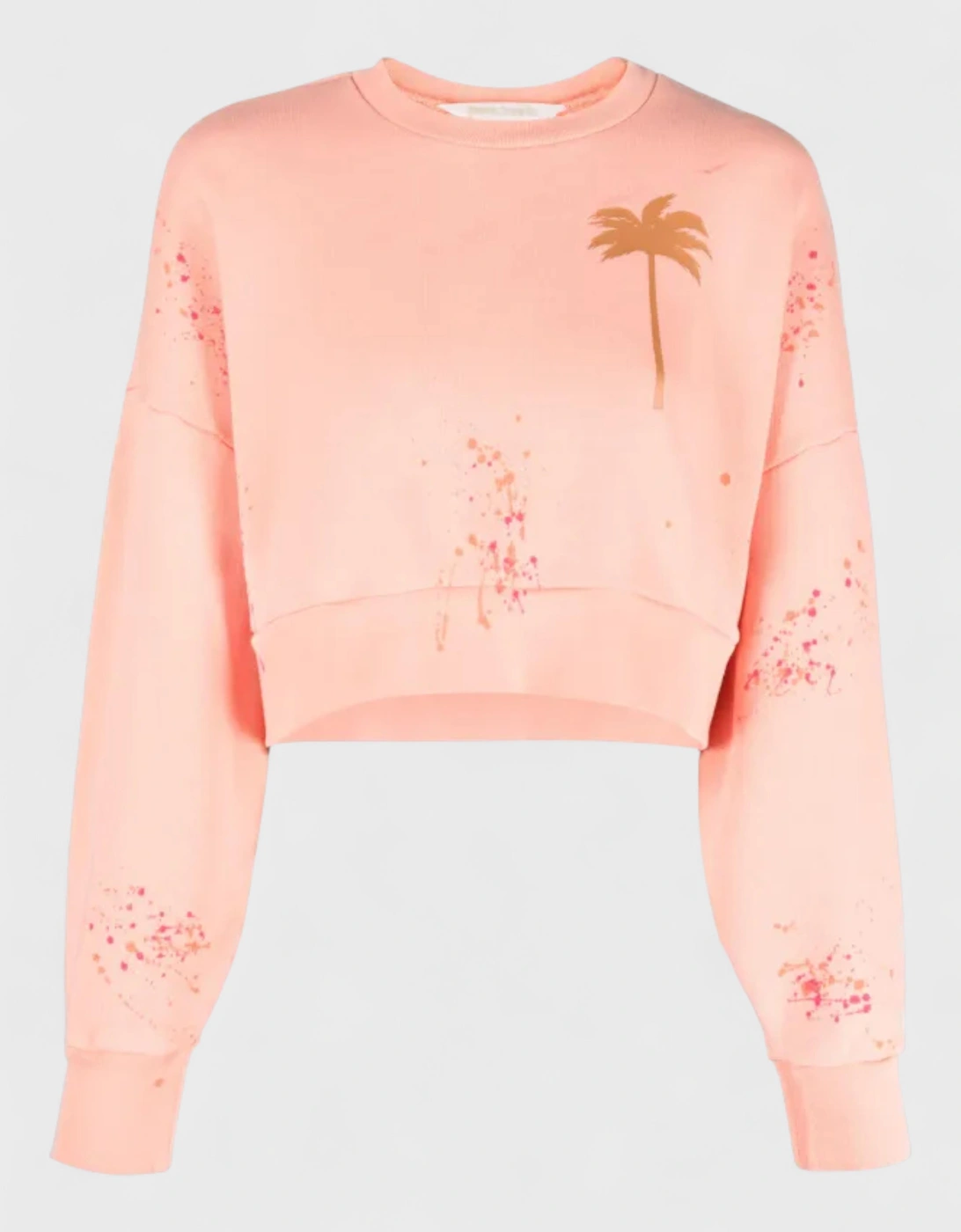Painted Cropped Crew Coral Sweatshirt, 5 of 4