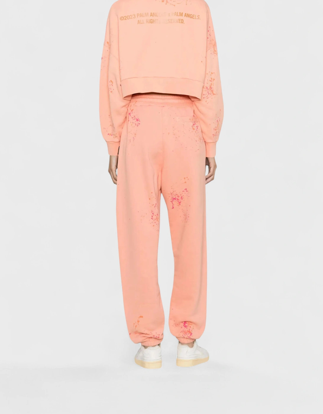 Painted Cropped Crew Coral Sweatshirt