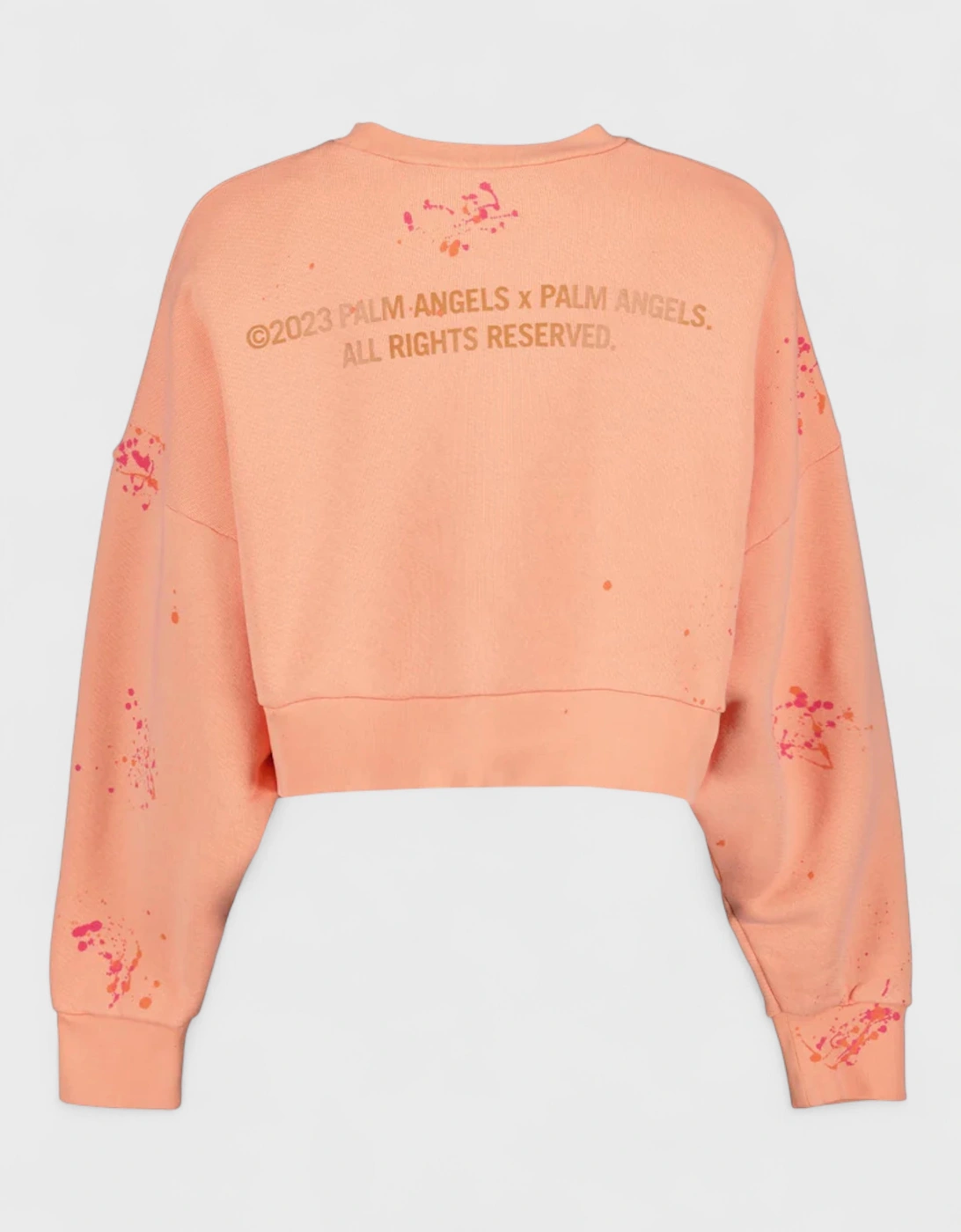 Painted Cropped Crew Coral Sweatshirt
