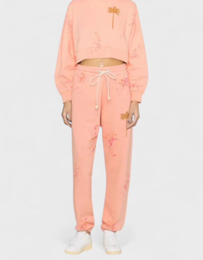 Painted Cropped Crew Coral Sweatshirt