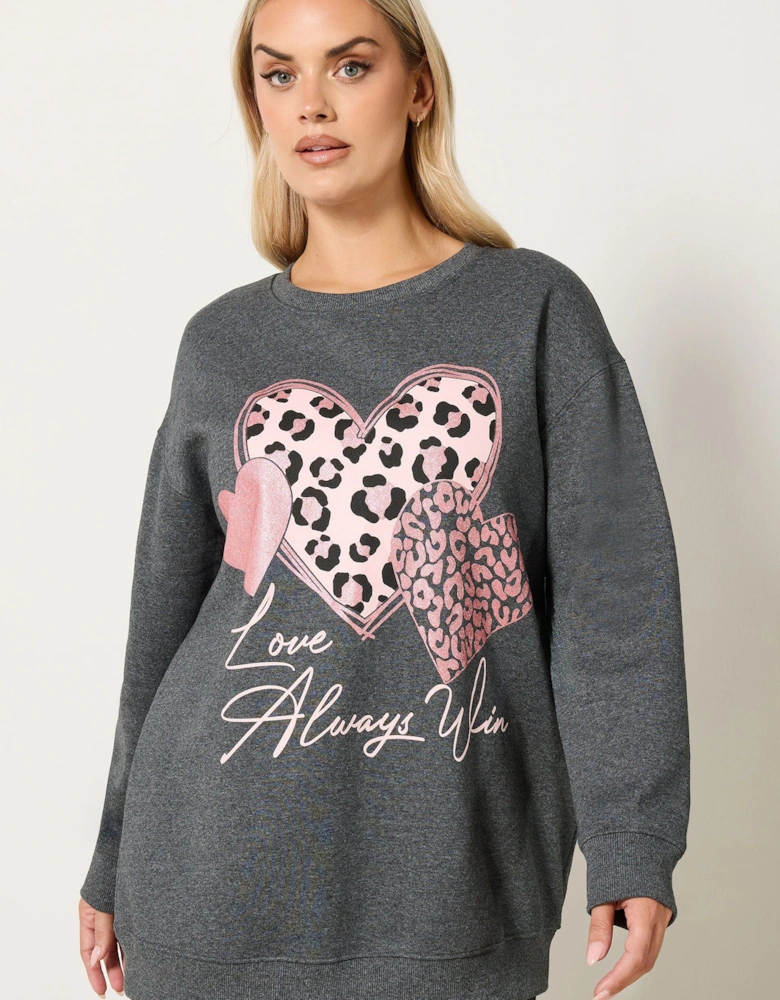 'Love Always' Glitter Heart Sweatshirt