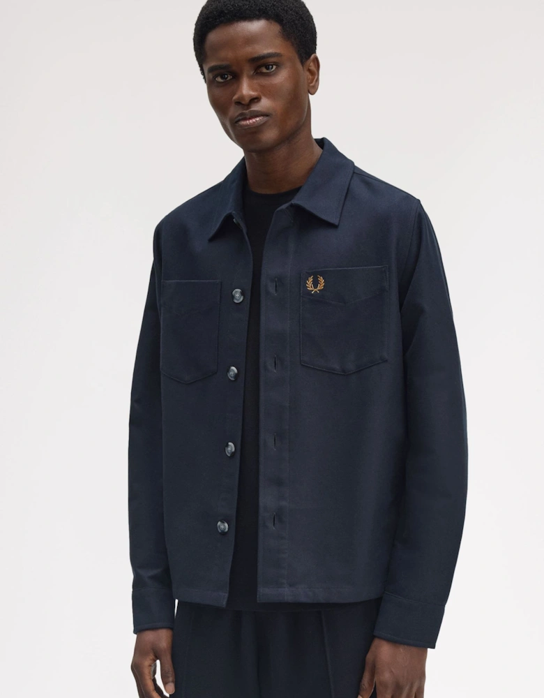 M1723 Brushed Twill Overshirt - Navy