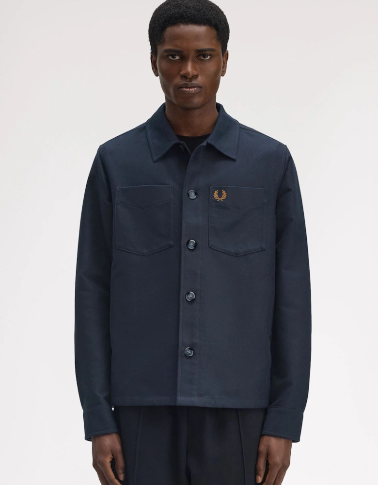 M1723 Brushed Twill Overshirt - Navy