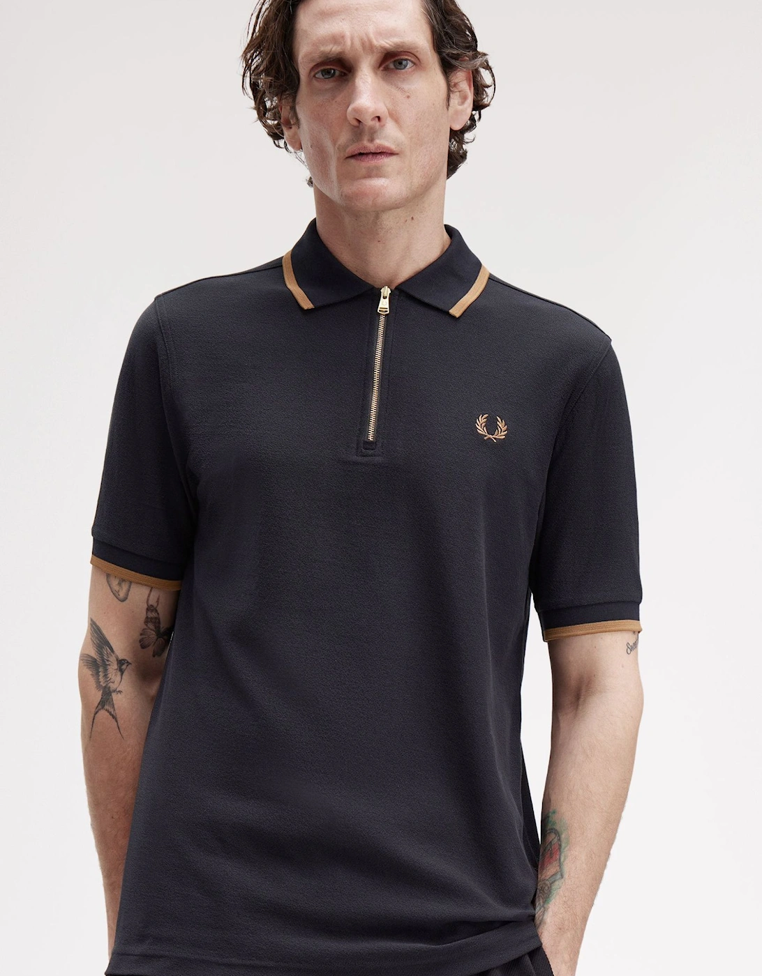 M1672 Crepe Pique Polo Shirt - Black