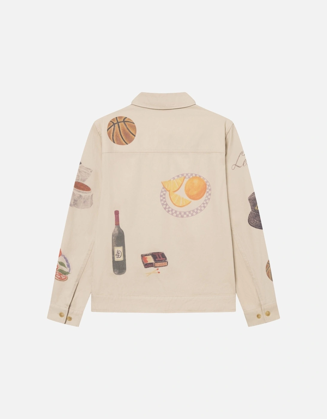 Robert AOP Twill Jacket – Oyster Gray White