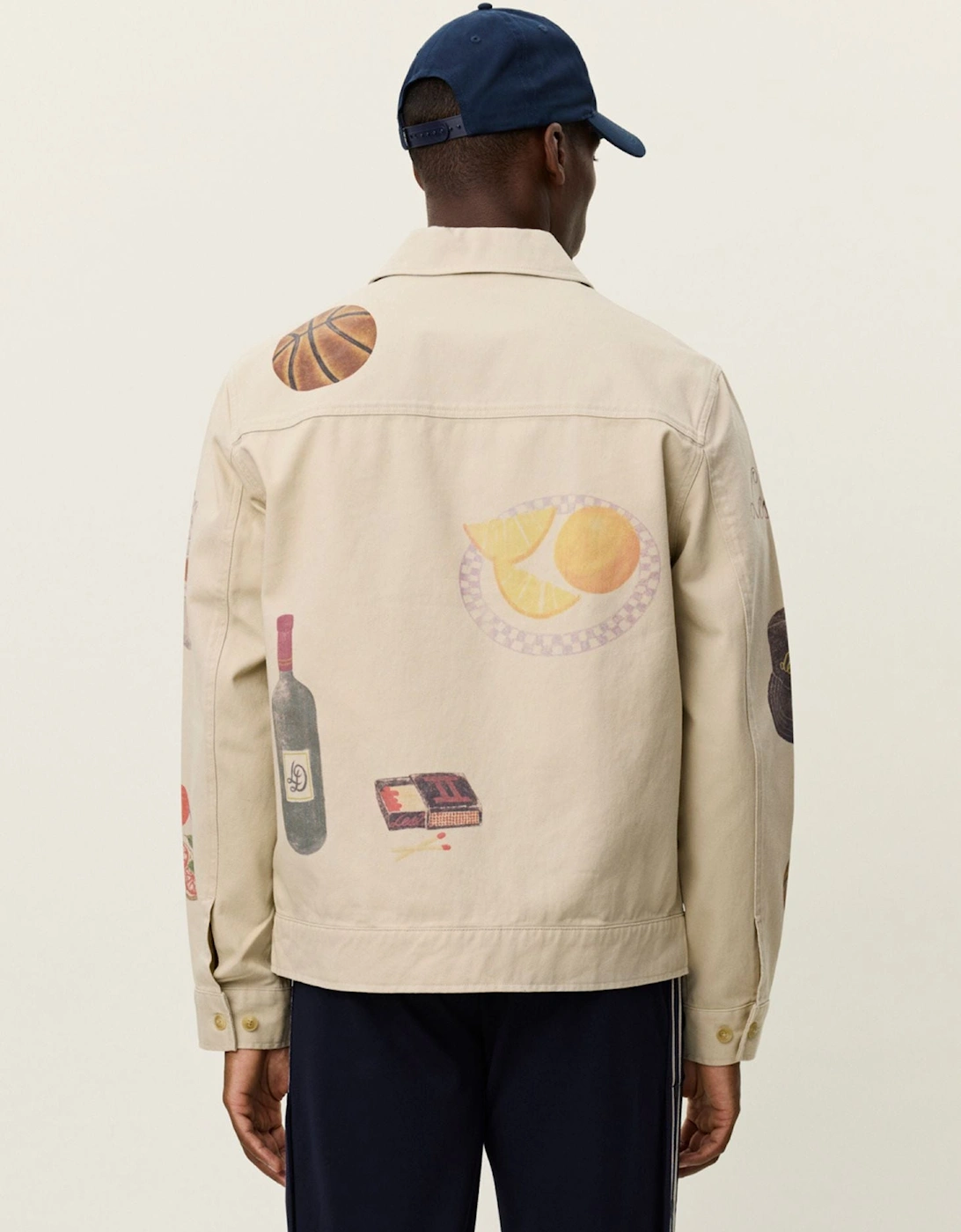 Robert AOP Twill Jacket – Oyster Gray White