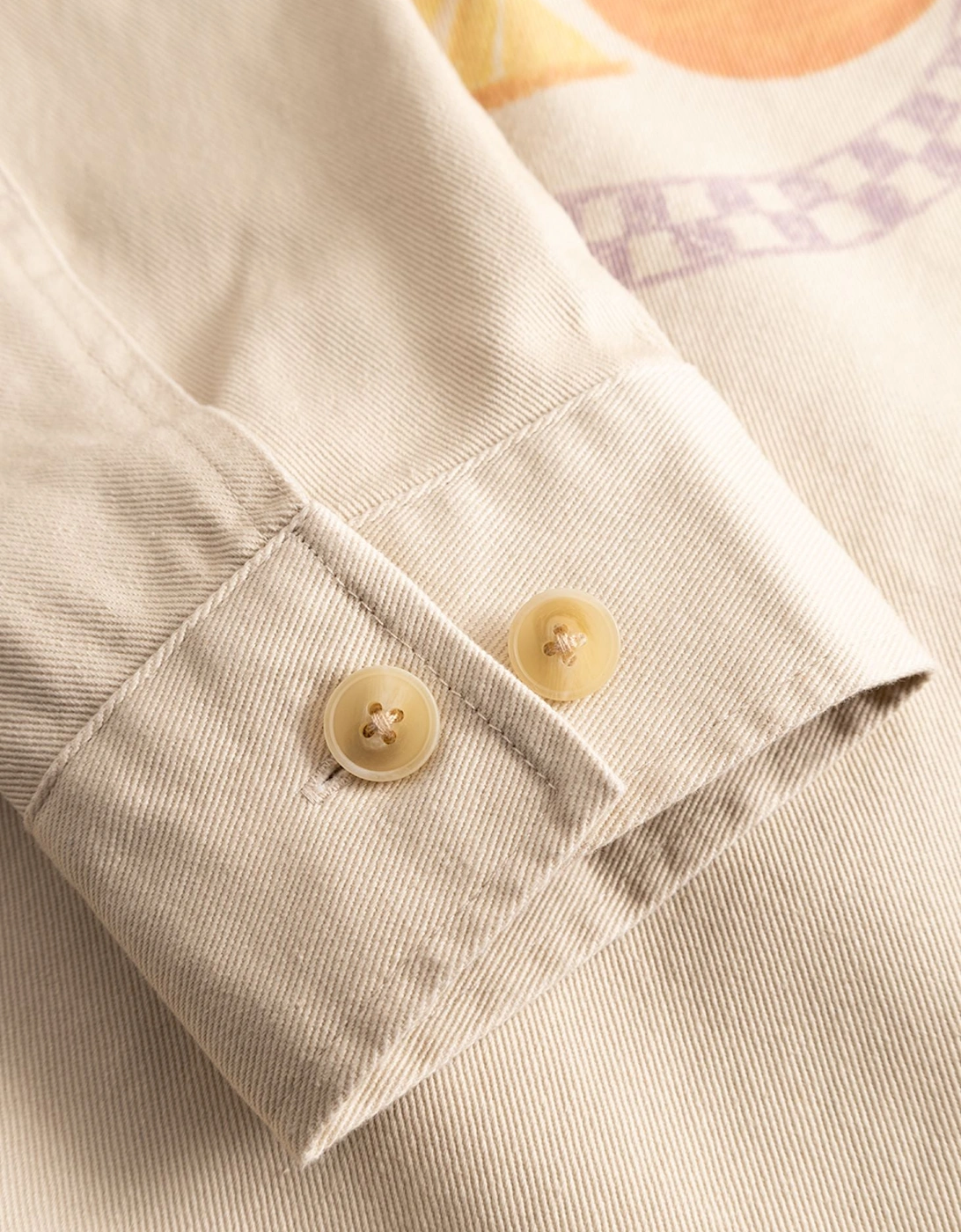 Robert AOP Twill Jacket – Oyster Gray White