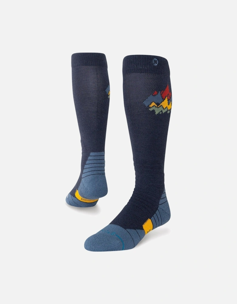 Unisex Peaks Over The Calf Wool Ski Socks
