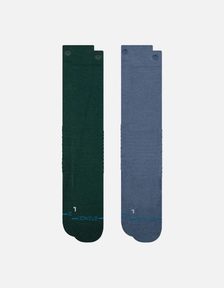 Unisex Solid Over The Calf 2 Pack Ski Socks