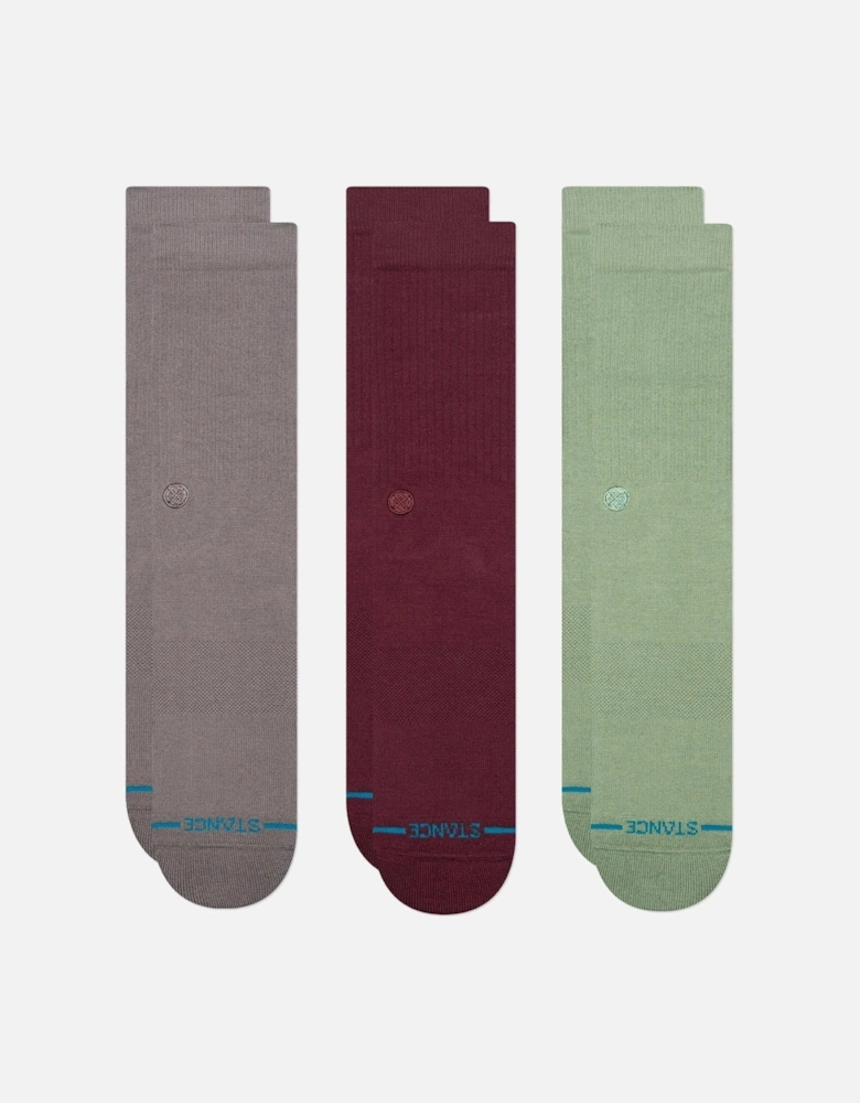 Unisex Icon 3 Pack Crew Socks