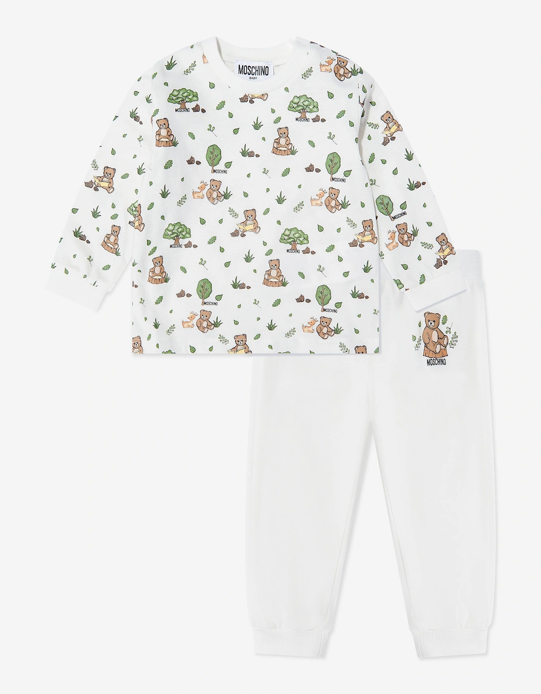 Baby Forest Teddy Bear Trouser Set in Ivory, 6 of 5