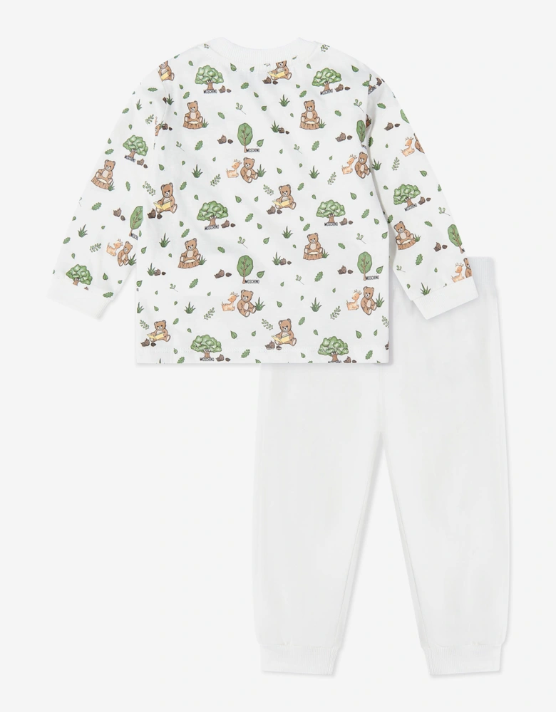 Baby Forest Teddy Bear Trouser Set in Ivory