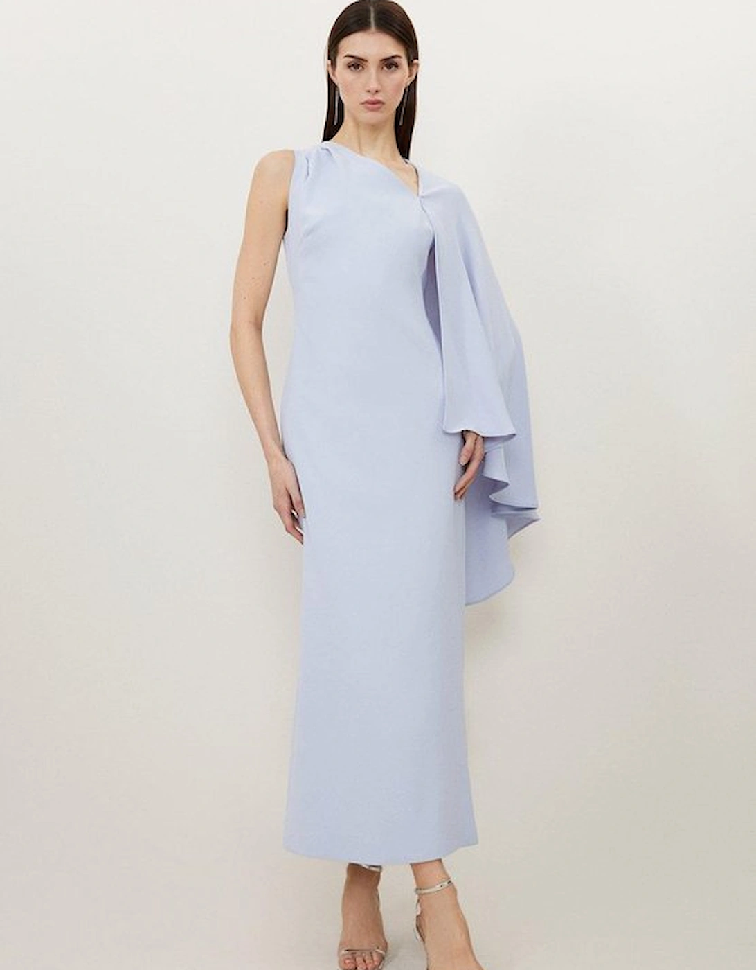 Petite Fluid Tailored Asymmetric One Shoulder Drape Dress, 2 of 1