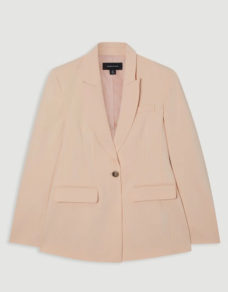 Polished Viscose Tailored Single Breasted Blazer