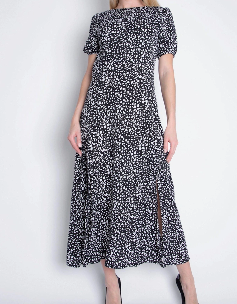 Short Sleeve Maxi Dress In Polka Dot