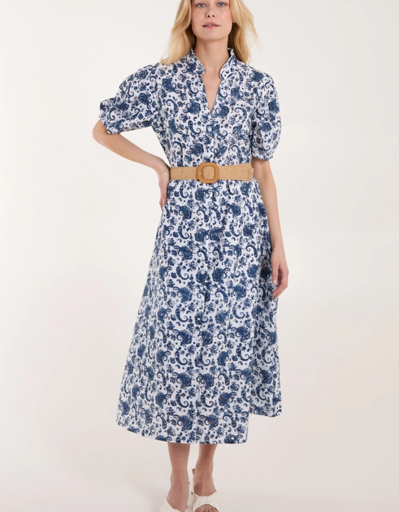 V Front Belted Dress