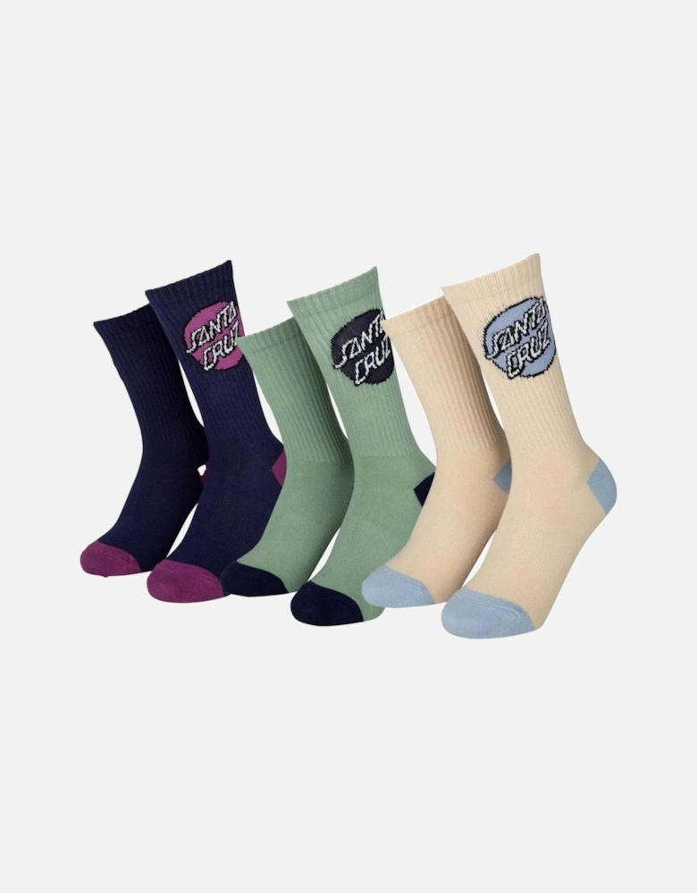 Womens Pop Dot 3 Pack Crew Socks