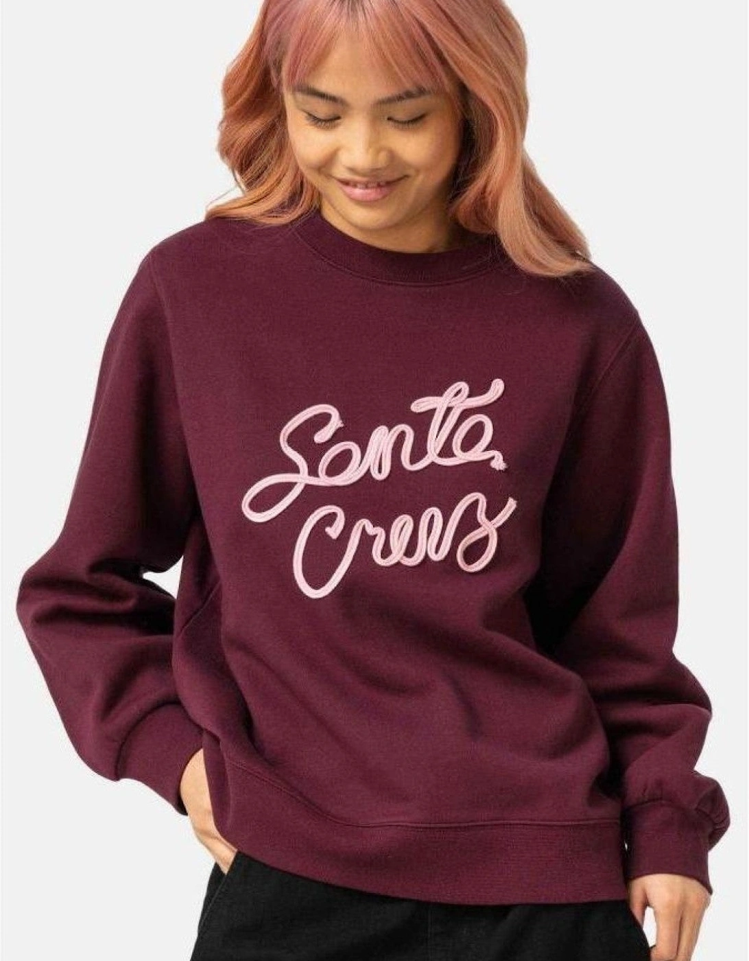 Santa Cruz Women's Santa Cruz Womens Ribbon Script Sweatshirt - Red