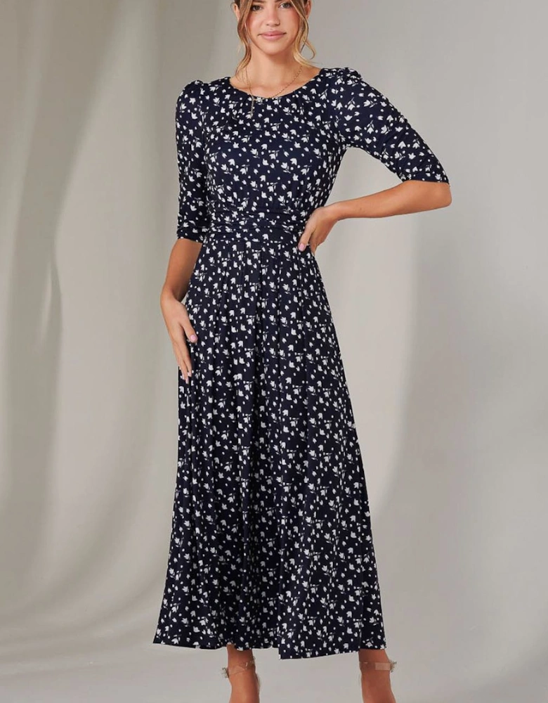 Enya 3/4 Sleeve Jersey Midaxi Dress