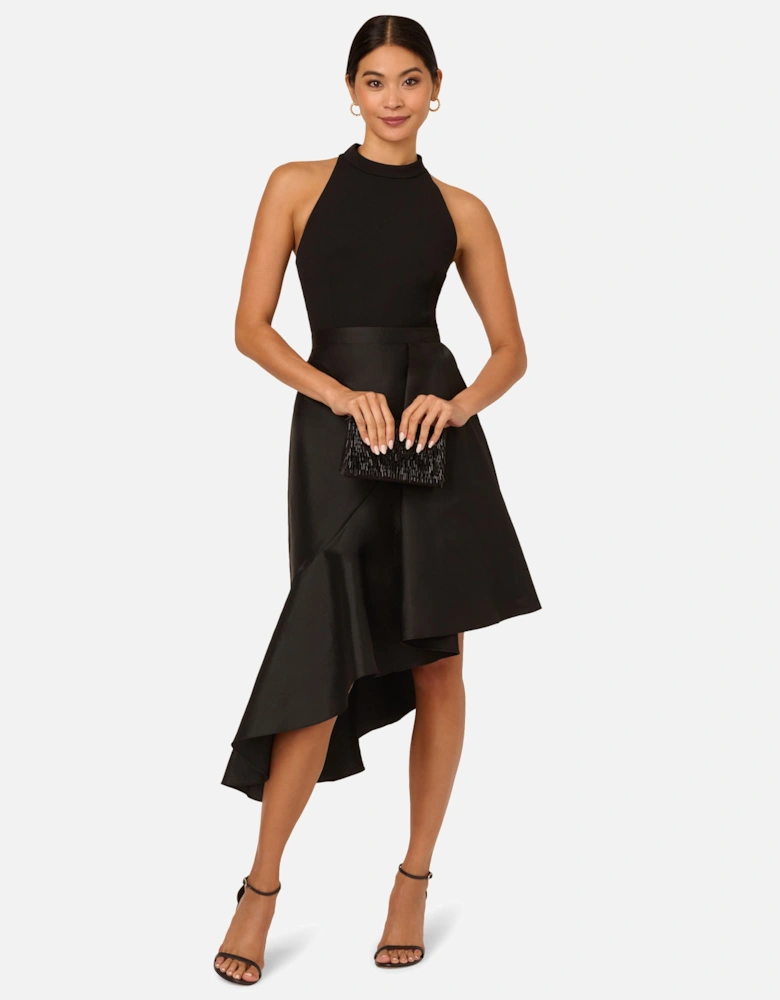 Crepe Combo Taffeta Dress