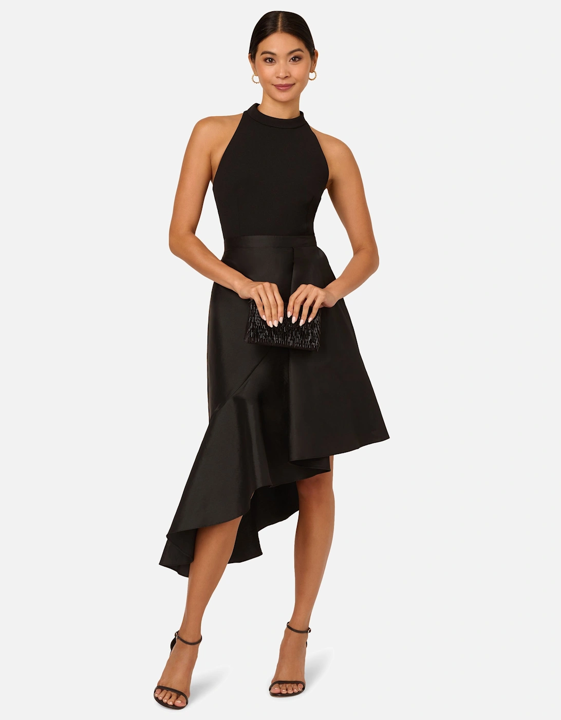 Crepe Combo Taffeta Dress, 2 of 1