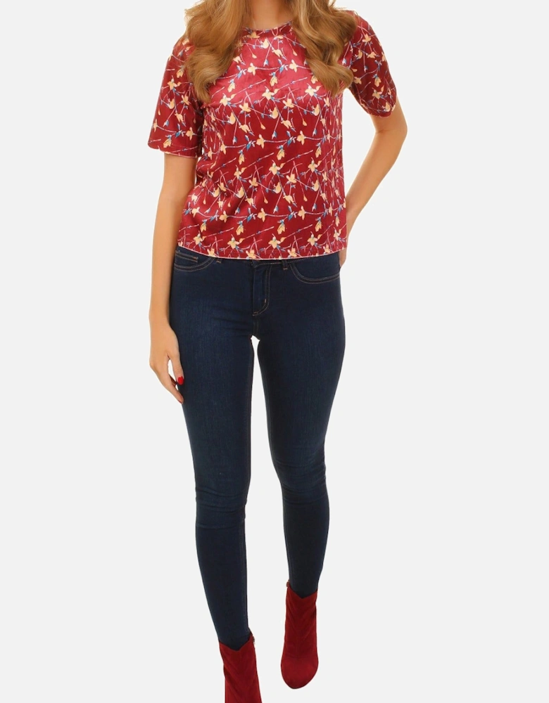 Statement Velvet Print Top