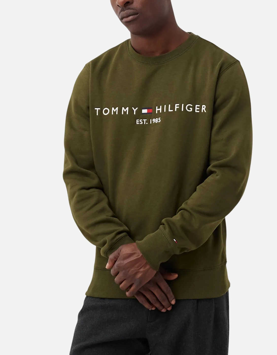 Mens Fleece Sweatshirt Embroidered Logo Jumper, 4 of 3