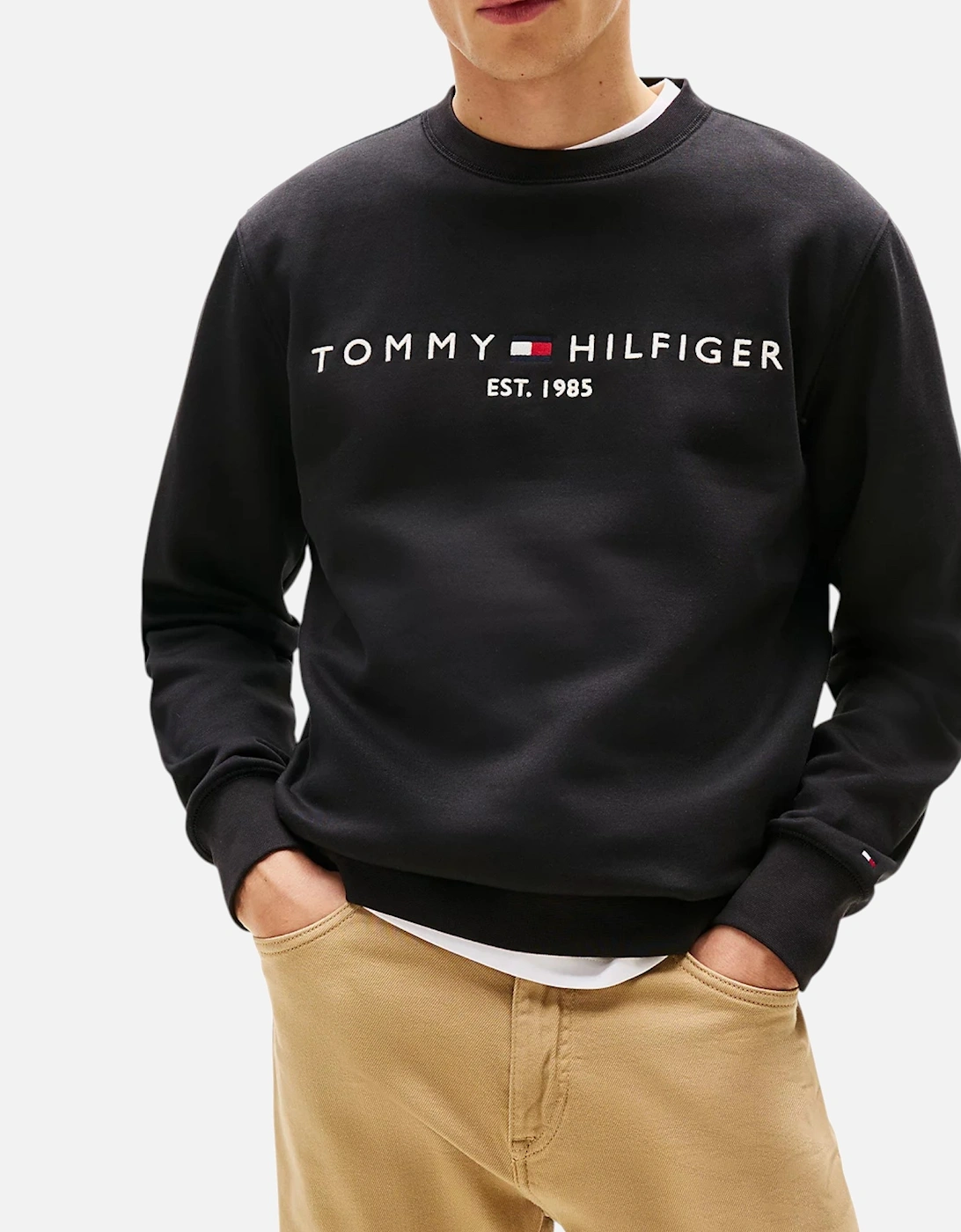 Mens Fleece Sweatshirt Embroidered Logo Jumper, 8 of 7