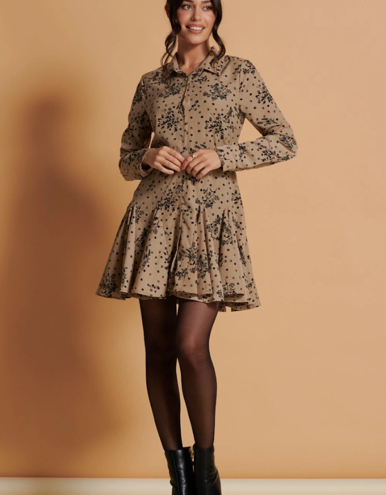 Long Sleeve Fit & Flare Shirt Dress