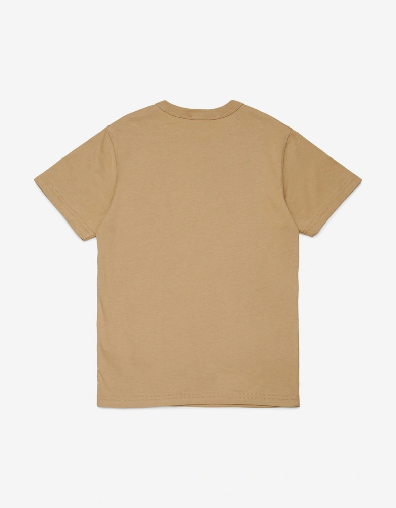 Boys Logo Print T-Shirt in Beige