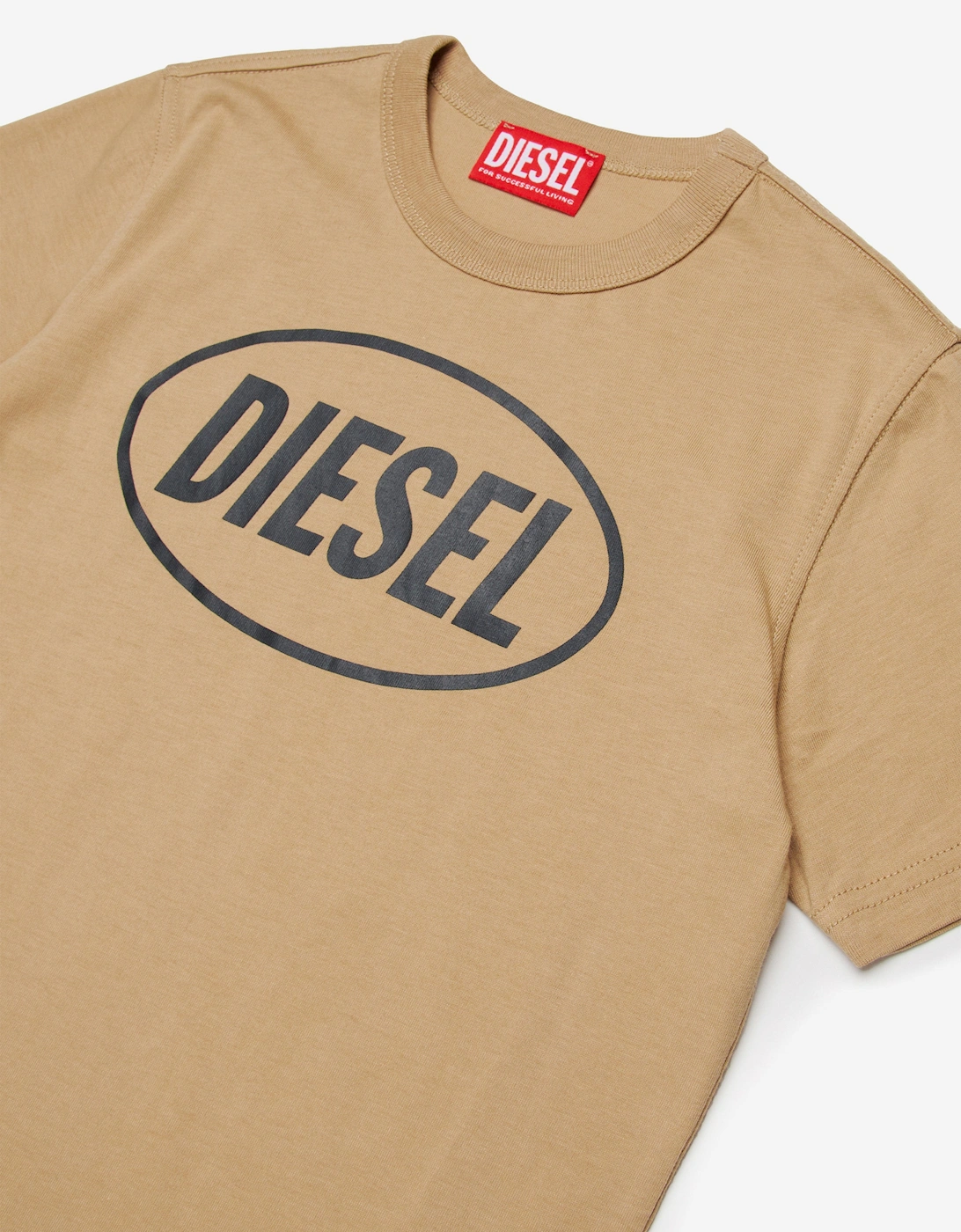 Boys Logo Print T-Shirt in Beige